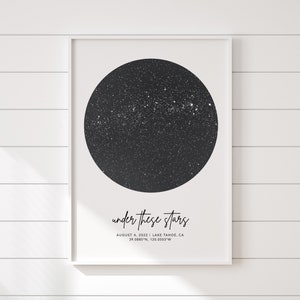 Personalisierte Nachthimmel-Sternenkarte, unter diesen SternenHimmel karte, individuelles Jubiläumsgeschenk