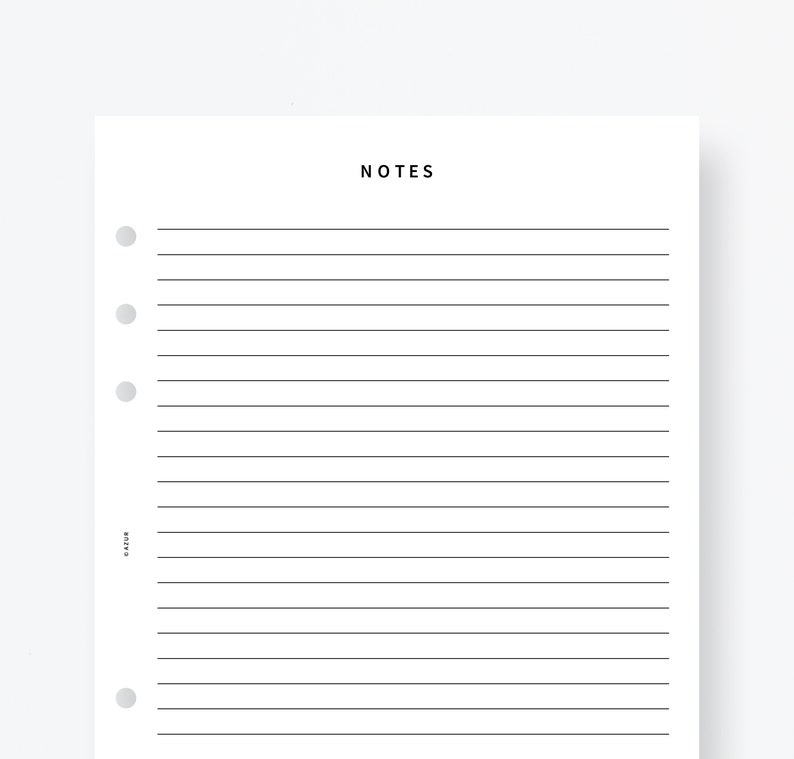 notes pages filofax a5 lined pages lines pages a5 planner etsy
