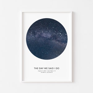 Mapa estelar novio 2º aniversario regalo, estampado de constelaciones, mapa del cielo nocturno para él, regalo especial de día