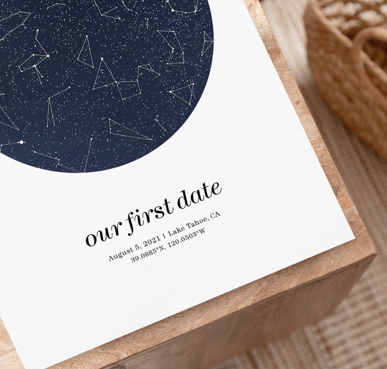 Star map anniversary gifts for woman, sky night print, wedding gift for groom, pdf digital poster image 7