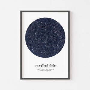 Star map anniversary gifts for woman, sky night print, wedding gift for groom, pdf digital poster image 4