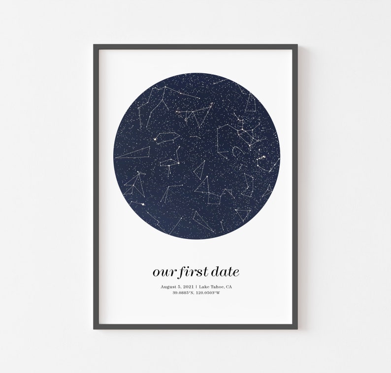 Star map anniversary gifts for woman, sky night print, wedding gift for groom, pdf digital poster image 4