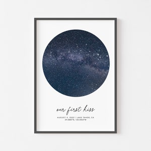 Cartas estelares personalizadas, póster de noche estrellada, mapa digital del cielo idea de regalo para recién casados imagen 7