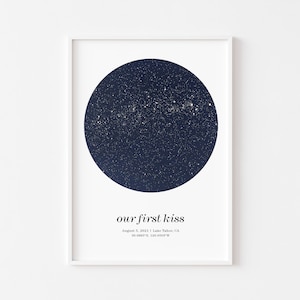 Carte des étoiles couples cadeaux personnalisés, impression du ciel nocturne, cadeau de jeunes mariés pour les couples, pdf art mural