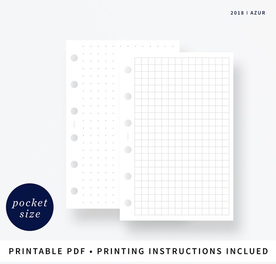 Carta Millimetrata E Dot Griglia Impostata Pocket Planner Etsy