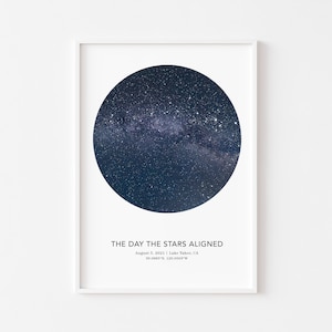 Mapa de estrellas por fecha regalos digitales para él único, mapa de estrellas de la Vía Láctea para regalo de novio, regalo de día especial