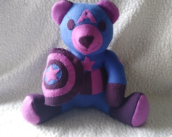 LGBTQ+ Pride Captain Abearica (LGBT, Bi, Pan, Trans, Ace, Aro, etc. Teddy Bear)