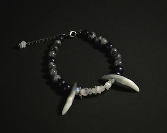 Adjustable Moonstone Fang Bracelet
