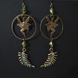 Fairy and Fern Patina Earrings