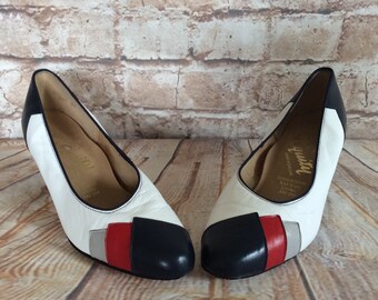 E Sabots Bois Mules Taille 36 Made in Poland BLANC CUIR VERITABLE Bois