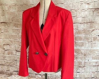 Vintage Jacket Blazer Double Breasted Red By Classic Woman NEW c1990s Size 14 U.K.