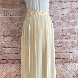 Vintage Skirt Pleated Buttermilk Yellow Elasticated Waist Smart Occasion Classic by Debenhams C1980s Size 14 UK Etsy