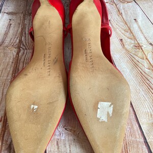 Ralph Lauren Rot Lederschuhe Sling Back Sandalen Heels Designer Größe 10 US oder 40 EUR Bild 7