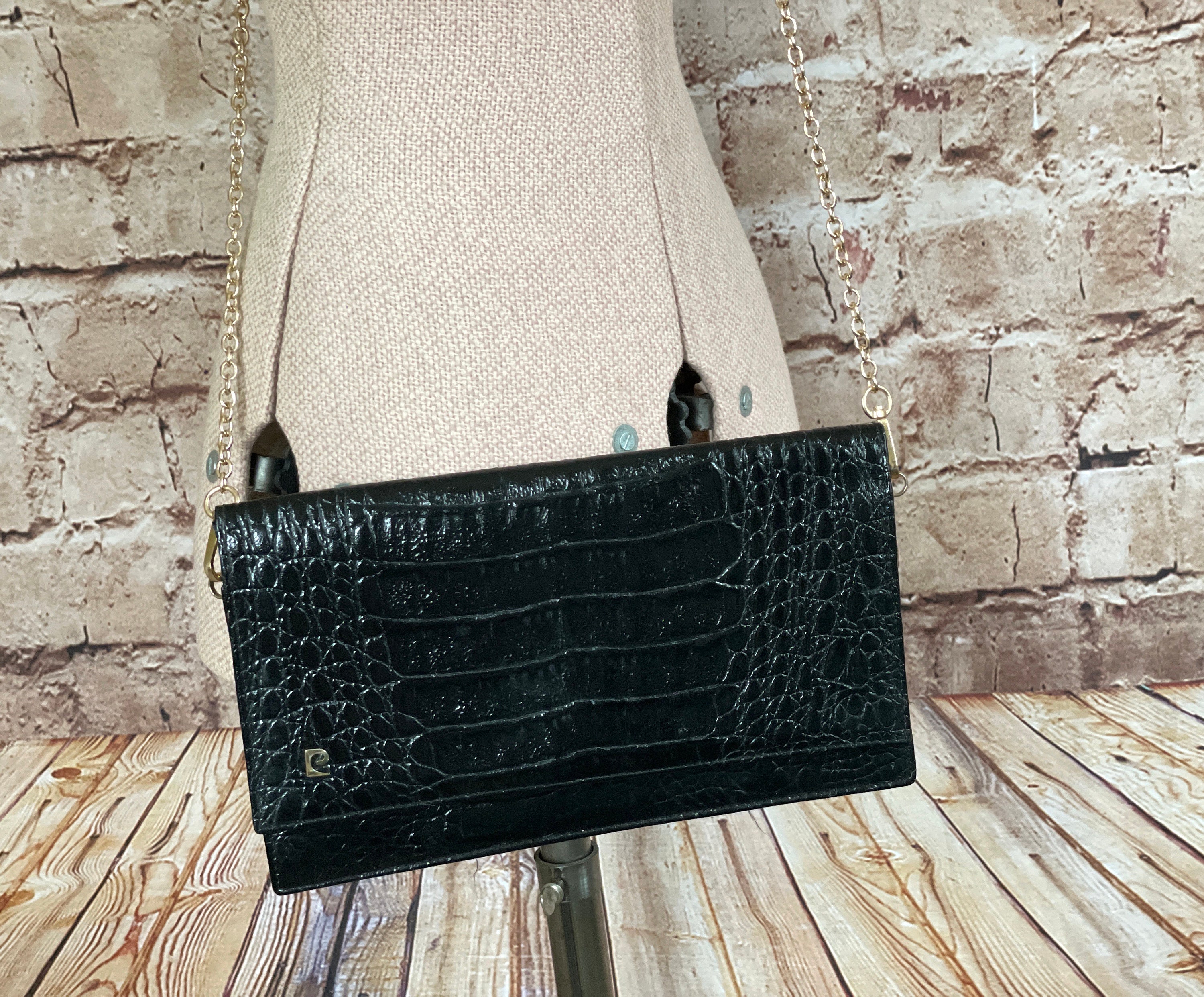 1950s Black Patent Leather Purse / Handbag. Vintage Saks Fifth Avenue