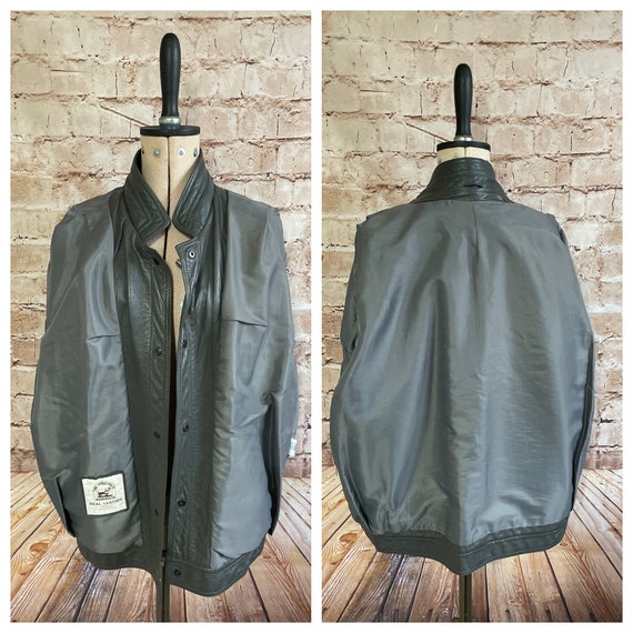 Vintage Jacket Blouson Bomber Grey Butter Soft Re… - image 2