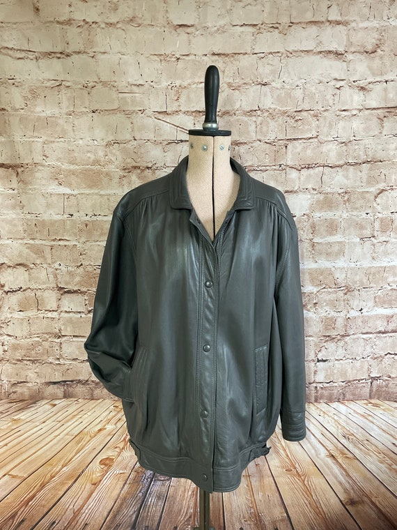 Vintage Jacket Blouson Bomber Grey Butter Soft Re… - image 1