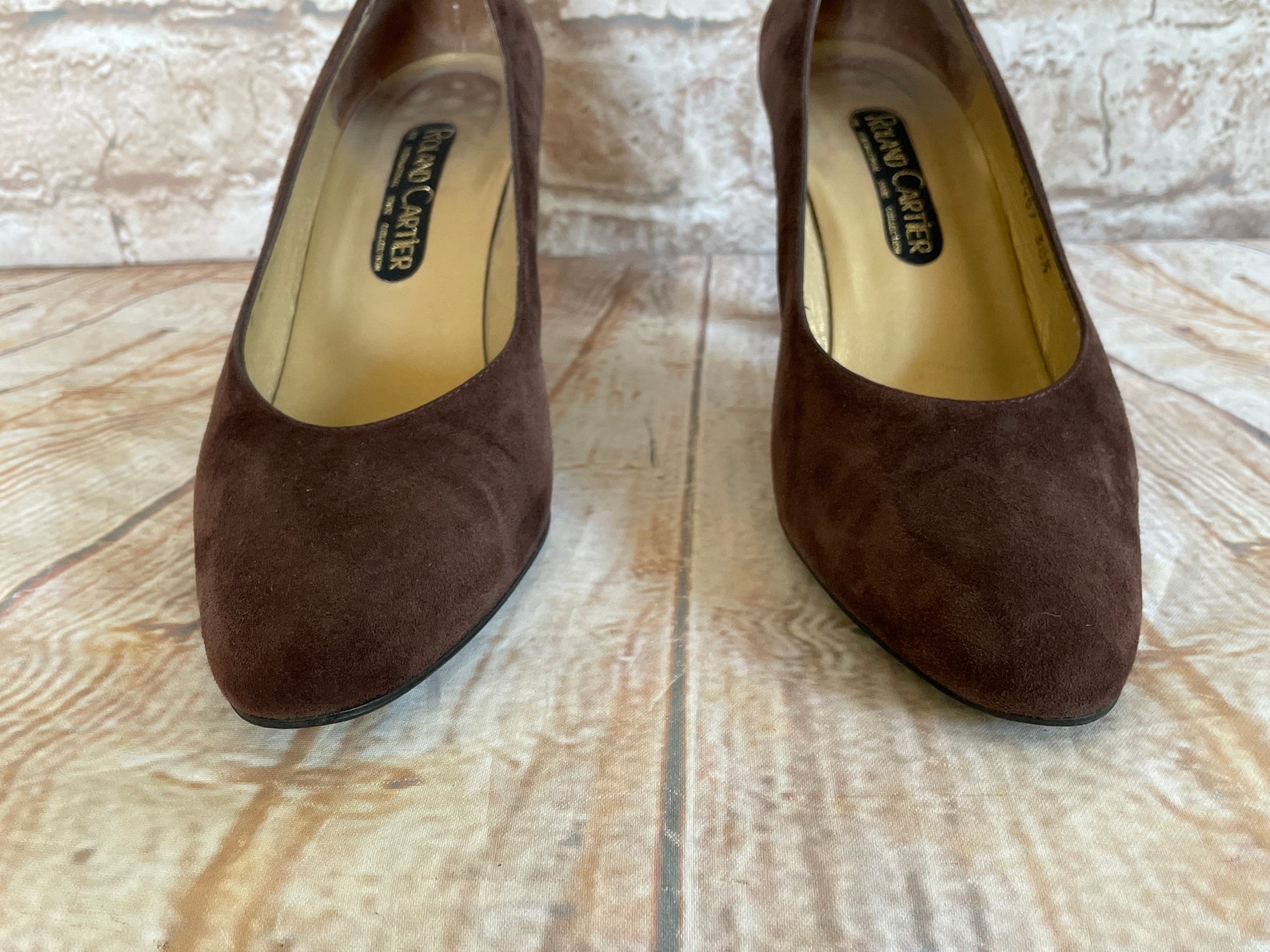 Vintage Shoes Pumps By Roland Cartier In Brown Suede Leather | Etsy