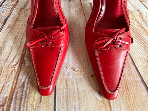 Ralph Lauren Red Leather Shoes Sling Back Sandals… - image 8
