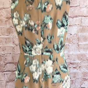 90s Max Mara Dress Slim Wiggle Beige Green Abstract Floral Smart ...