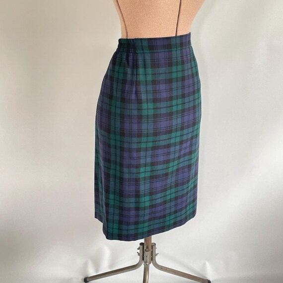 Vintage Skirt Pencil Straight Wool Tartan Plaid Check by Gabriella Rossi C1990s 14 U.K. Etsy UK