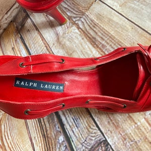 Ralph Lauren Rot Lederschuhe Sling Back Sandalen Heels Designer Größe 10 US oder 40 EUR Bild 4