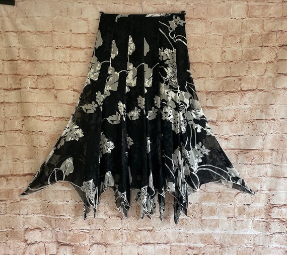 Vintage Skirt Silk Chiffon Handkerchief Hem Monochrome by Joseph Ribkoff Cy2k 12 U.K. Etsy