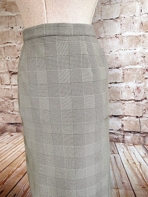 Vintage Skirt Pencil Straight Brown Check by St Michael Marks and Spencer 4 UK C1990s Etsy UK