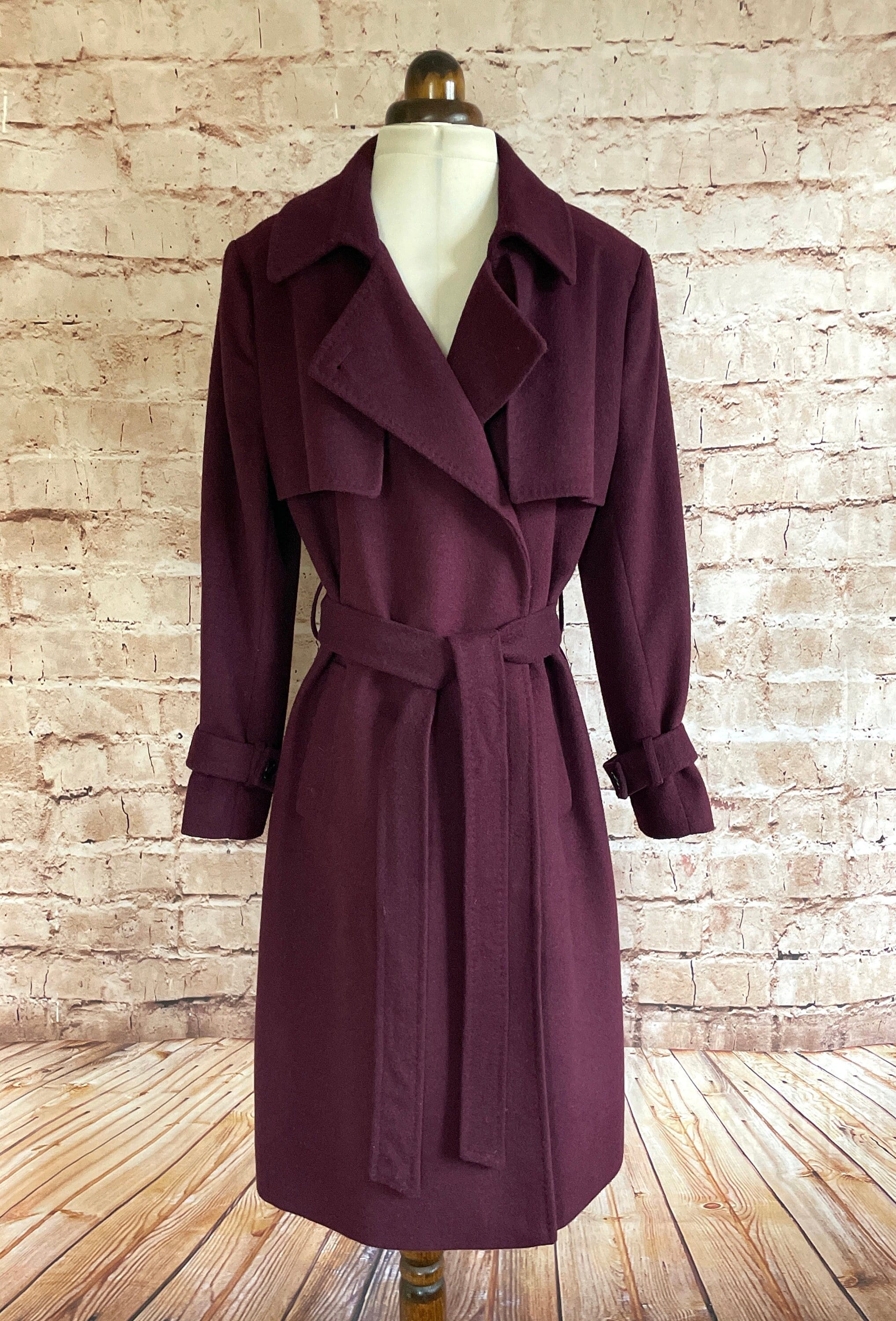 Jaeger wool wrap coat plum outlet