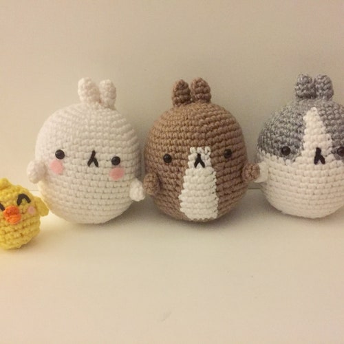 Wobble Molang Bunny and Friends Crochet Amigurumi Pattern - Etsy