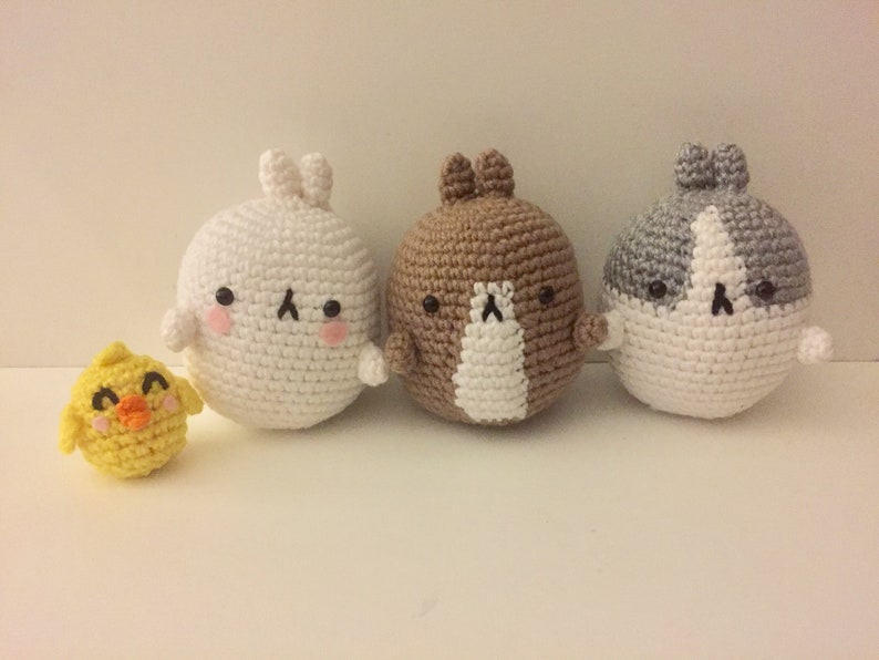 Wobble Molang Bunny and Friends Crochet Amigurumi Pattern Etsy