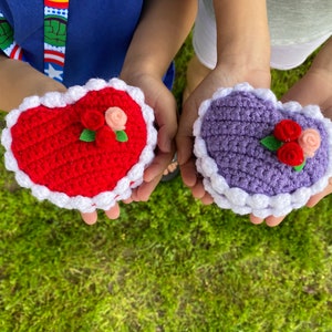 Frosted Heart Cake Crochet Pattern