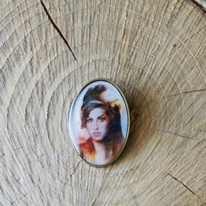 Amy Winehouse , handmade vintage style brooch.