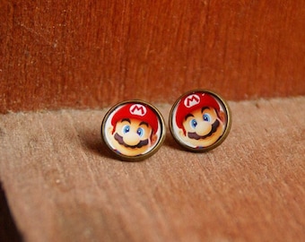 Super Mario handmade stud earrings! 80&#39;s, 90&#39;s inspired collection.