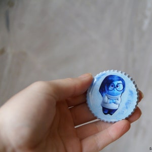 Sadness from the movie &quot;Inside out&quot;. Handmade unique hair clip.