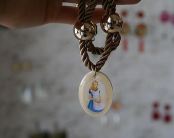 Alice in wonderland, handmade necklace.