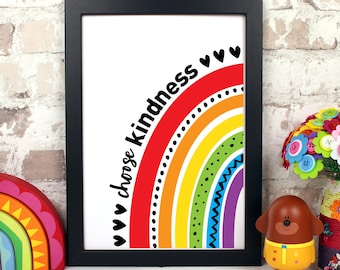 Choose Kindness Rainbow Print