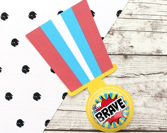 Be Brave Medal Button Badge