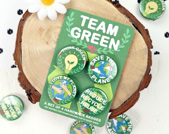 Environment Save the Planet Pin Badges - Set of Four