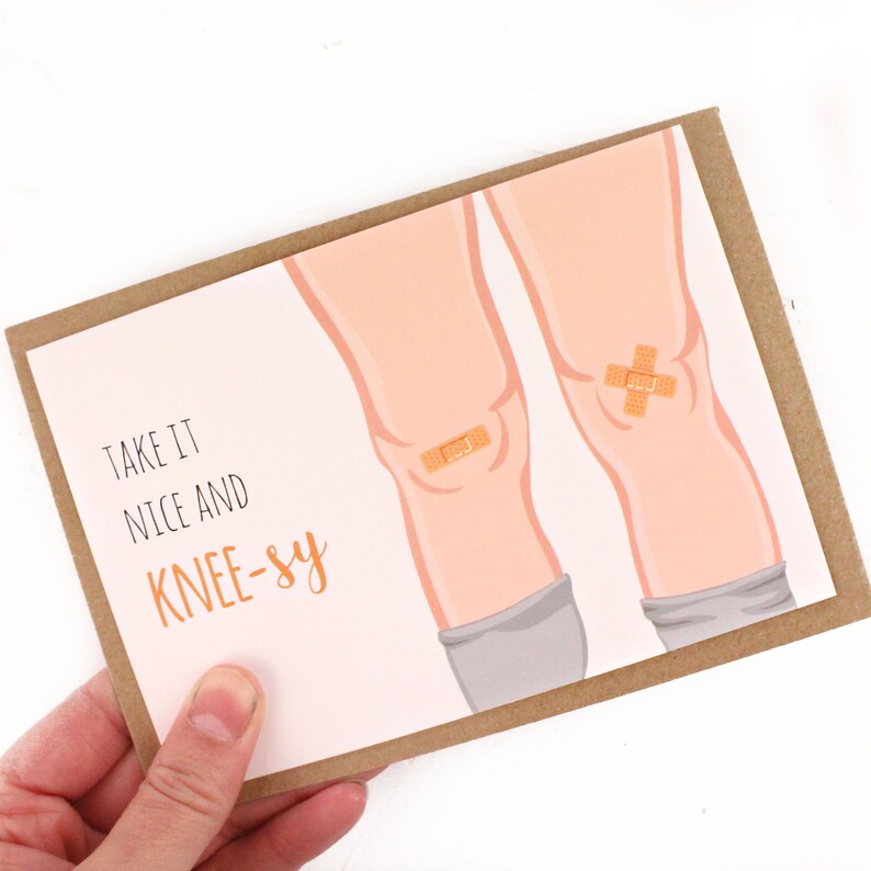 Knee Operation Get Well Soon Take it Nice and Kneesy Card