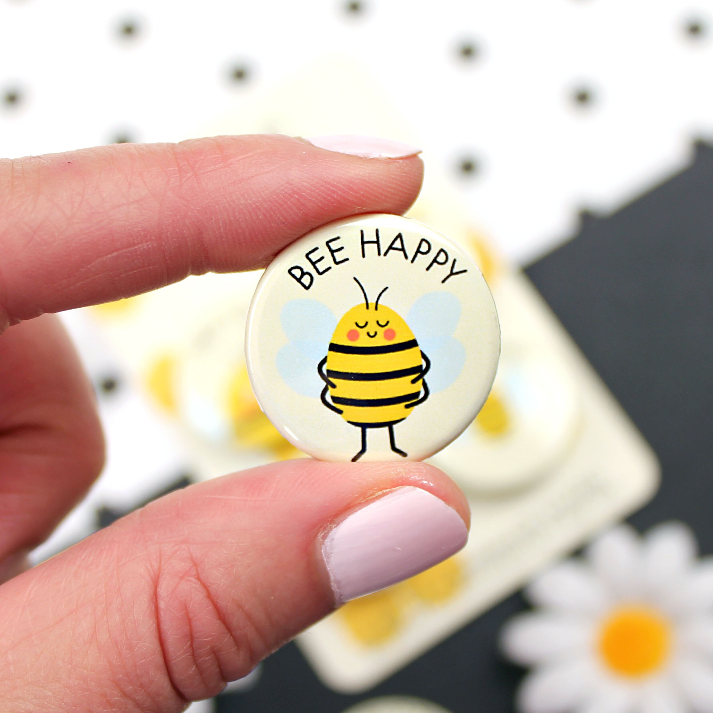 Cute Bee Pin Badges - Set of Four - Etsy