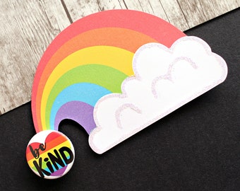 Be Kind Rainbow Button Badge