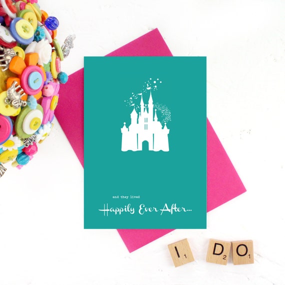 Happily Ever After Wedding Day Card Fairy Tale Castle Lived Etsy