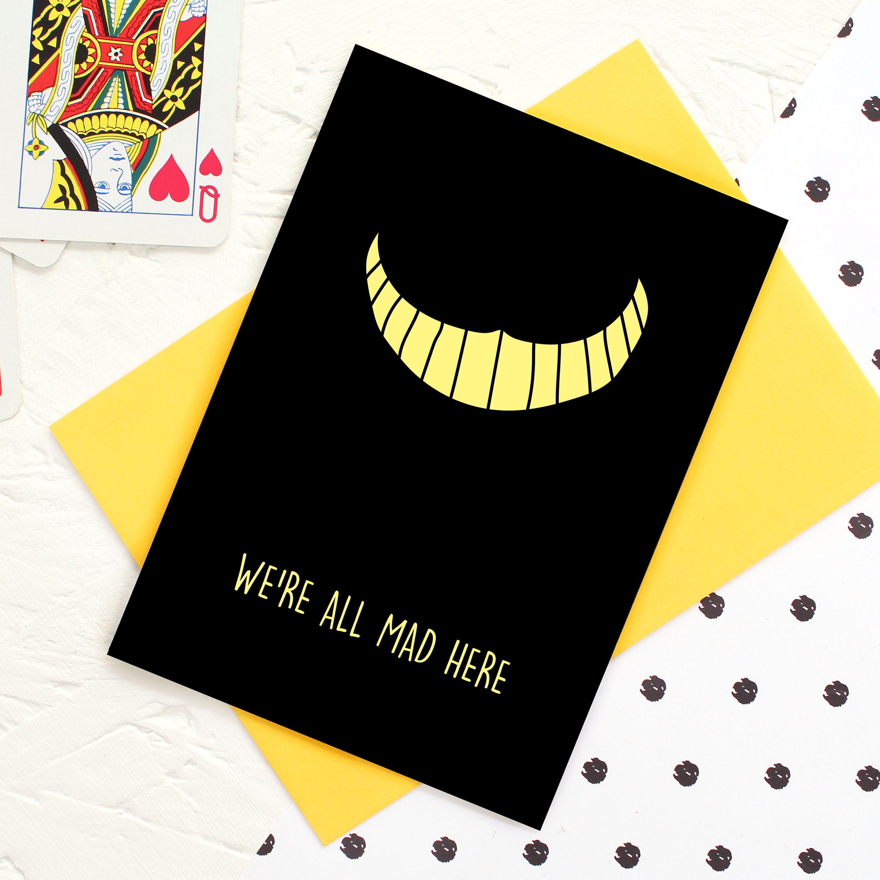 Alice In Wonderland Gift 'We're all mad here' Original Illustrations |  Greeting Card