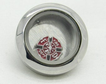 Stainless Steel Plain Silver Floating Glass Locket Adjustable Brooch Pin for Charm Memory Waterproof Twist Open