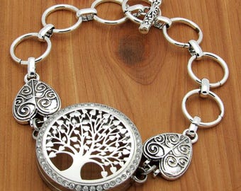 Stainless Steel Silver Gold Holder Bracelet with Decorative Heart Charm Toggle Clasp for Apple Airtag Life360 Tile Sticker Cover Option