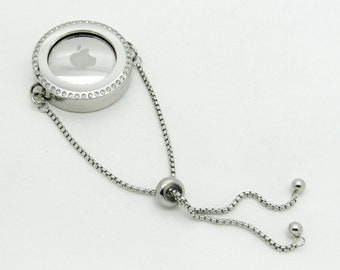 Stainless Steel Holder Bracelet with Adjustable Chain for Apple Airtag Cruise Medallion and More