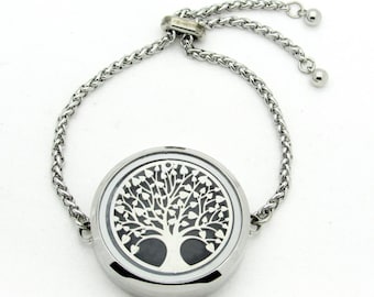 Stainless Steel Floating Glass Waterproof Locket Bracelet w/ Adjustable Chain for Airtag Life360 Tile Sticker with Cover Option