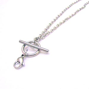 Stainless Steel Silver Toggle Chain Necklace with Lobster Clasp for Lockets Pendants & Charms Custom Length