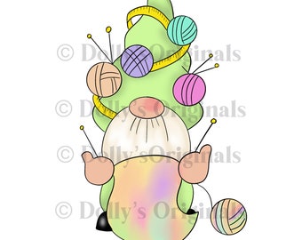 Knitting Gonk Gnome PNG Sublimation Digital Download Clip art