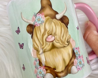 Highland Cow Gonk Mug Wrap PNG Digital Diwnload Clipart Sublimation